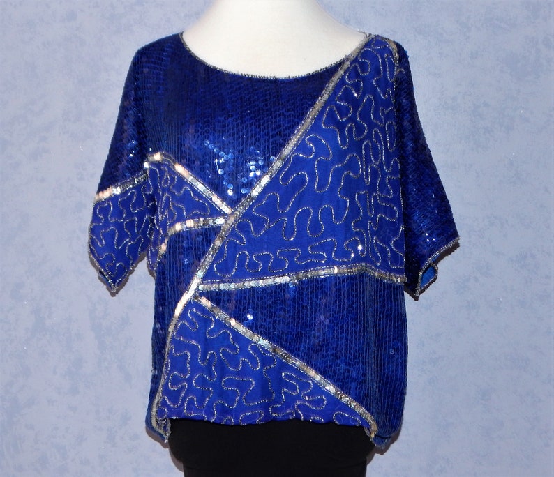 blue evening top