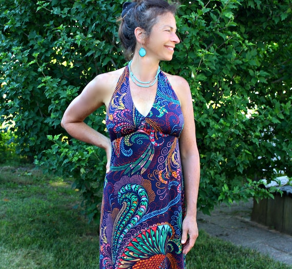 Don Luis De Espana Polyester Halter Dress, Size M,