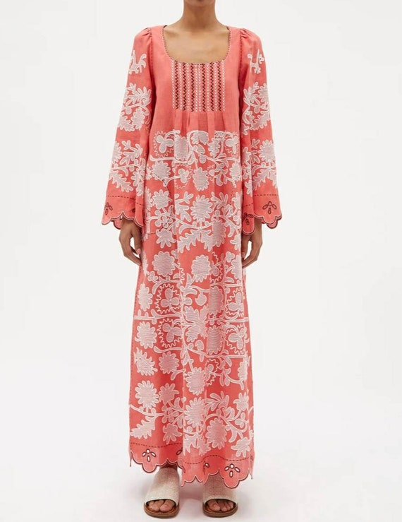 Petra Embroidered Linen Dress Ukrainian Fashion Ethno With Scallop - Etsy Petra Embroidered Linen Dress Ukrainian Fashion Ethno With Scallop - Etsy
