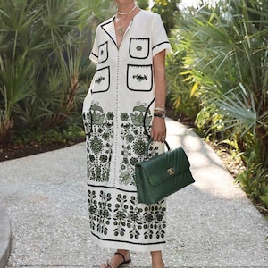Fabienne ukrainian dress Embroidered linen dresses from Ukraine vishivanka by BoutiqueUA