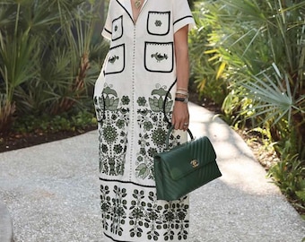 Fabienne ukrainian dress Embroidered linen dresses from Ukraine vishivanka by BoutiqueUA