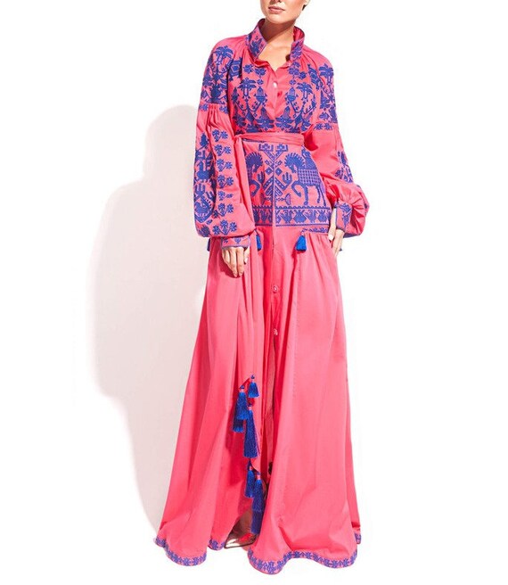 long sleeve maxi boho dress