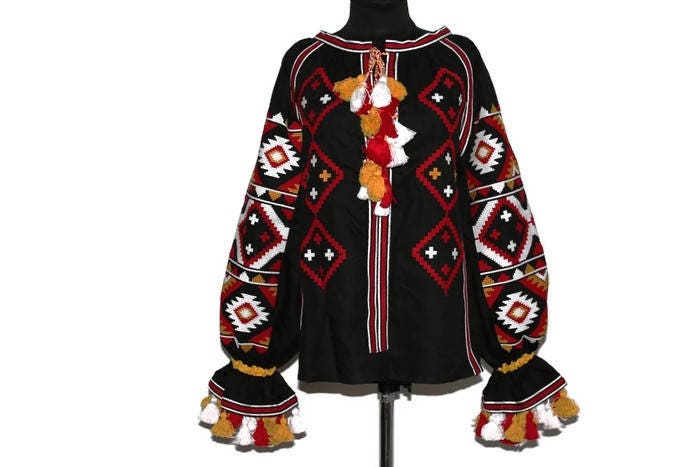Tribal embroidered blouse Fashion ukrainian boho blouses | Etsy