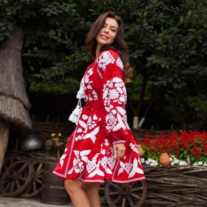 Grapes embroidered boho dresses Fashion wedding dress vyshyvanka by BoutiqueUA