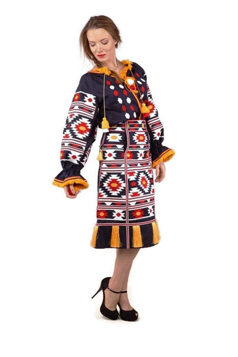 S size Vyshyvanka ukrainian blouse with mexican embroidery Embroidered custom shirt Linen loose blouse top with oversized sleeve
