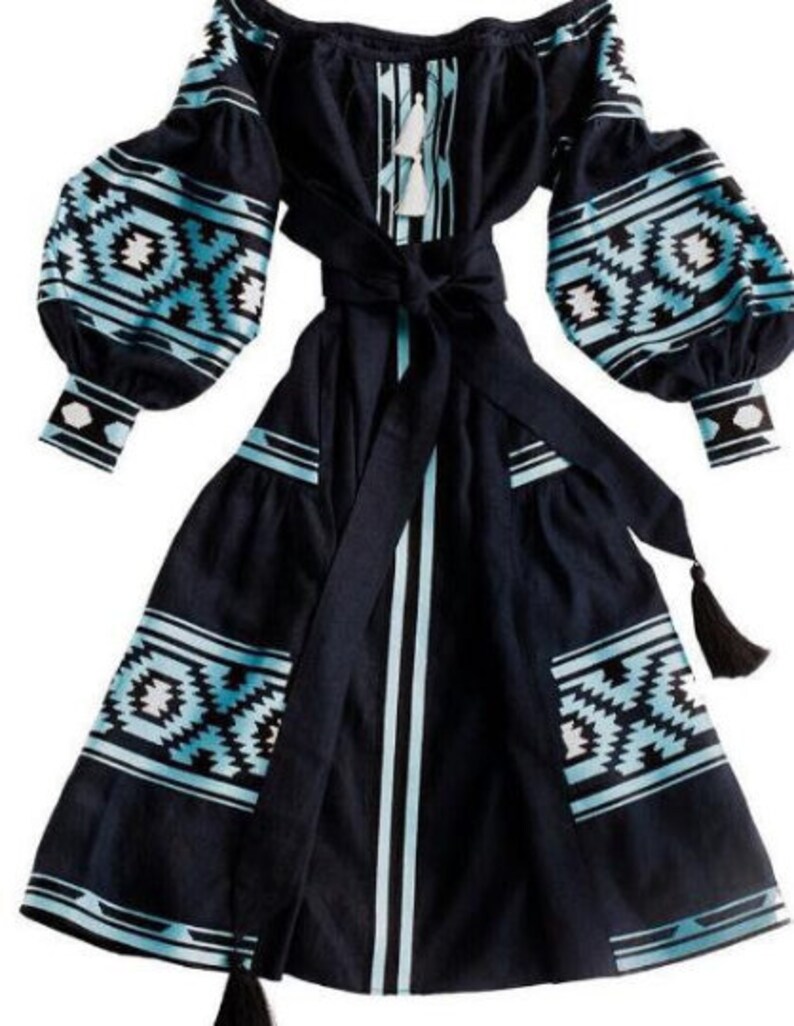 Off Shoulder Wedding Guest Dress Modern Ethnic Embroidered Etsy