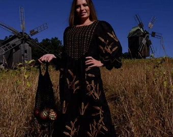 LouLou embroidered linen dress Ukrainian vyshyvanka BoutiqueUA