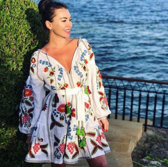 bohemian embroidered suspender dress