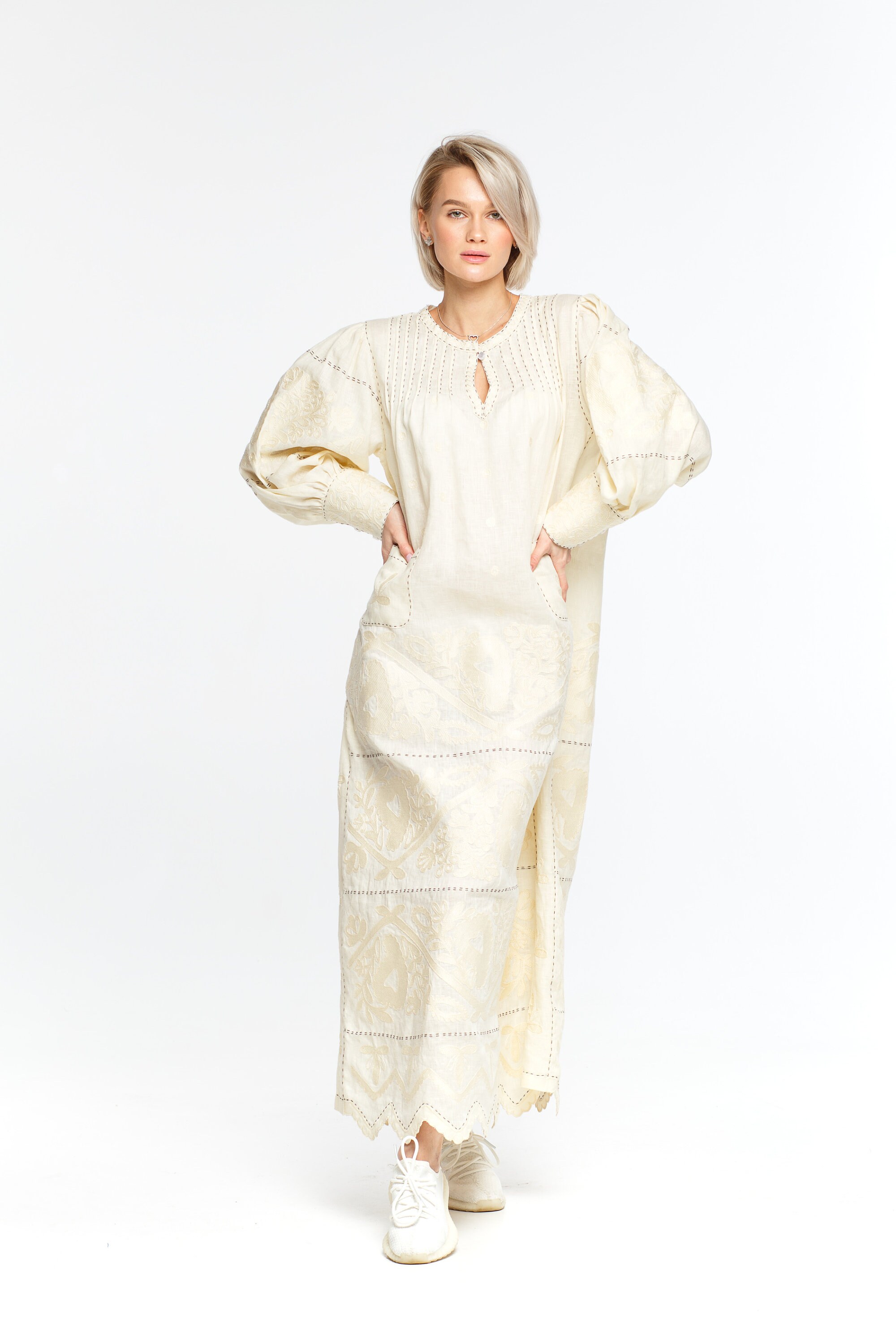 Rushka Embroidered Wedding Dress Boho Kaftan by Boutiqueua - Etsy Canada