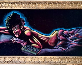 Vintage Large Velvet Painting Unknown Artist Automnale Colors