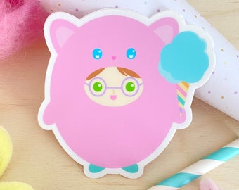 Kawaii Jilly Kitty Vinyl Sticker - Gingerbread Charms Illustration