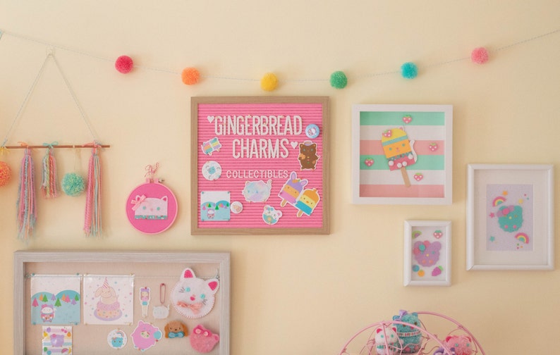 Cute Decor Ideas Pastel Party Decor Pom Pom Banner Handmade Pom Pom Garland Pom Pom Decor Handmade Pom Poms Gingerbread Charms