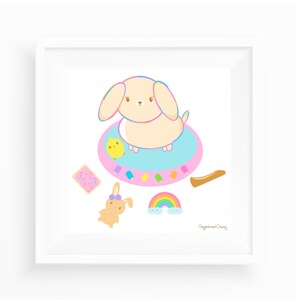 Delphi Art Print - Cute Puppy - Gingerbread Charms - Kawaii Art Print - Cute Wall Art - Cute Home Decor - Kawaii Illustration - Cute Dog