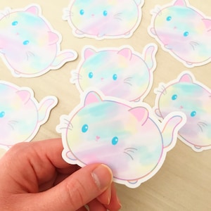 Pastel Snowbelle Sticker - Cute Kitty Cat Sticker - Gingerbread Charms - Kawaii Vinyl Die Cut Sticker - Character Sticker