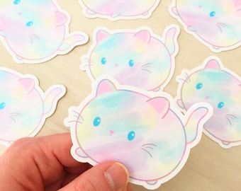 Pastel Snowbelle Sticker - Cute Kitty Cat Sticker - Gingerbread Charms - Kawaii Vinyl Die Cut Sticker - Character Sticker