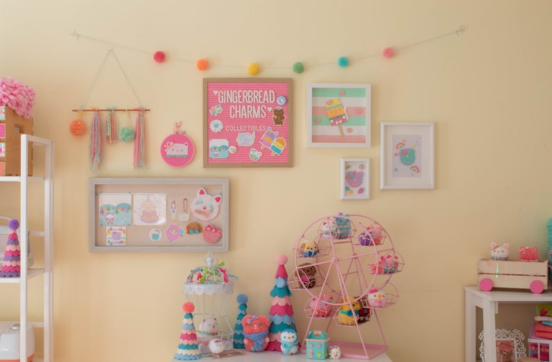 Cute Decor Ideas Pastel Party Decor Pom Pom Banner Handmade Pom Pom Garland Pom Pom Decor Handmade Pom Poms Gingerbread Charms