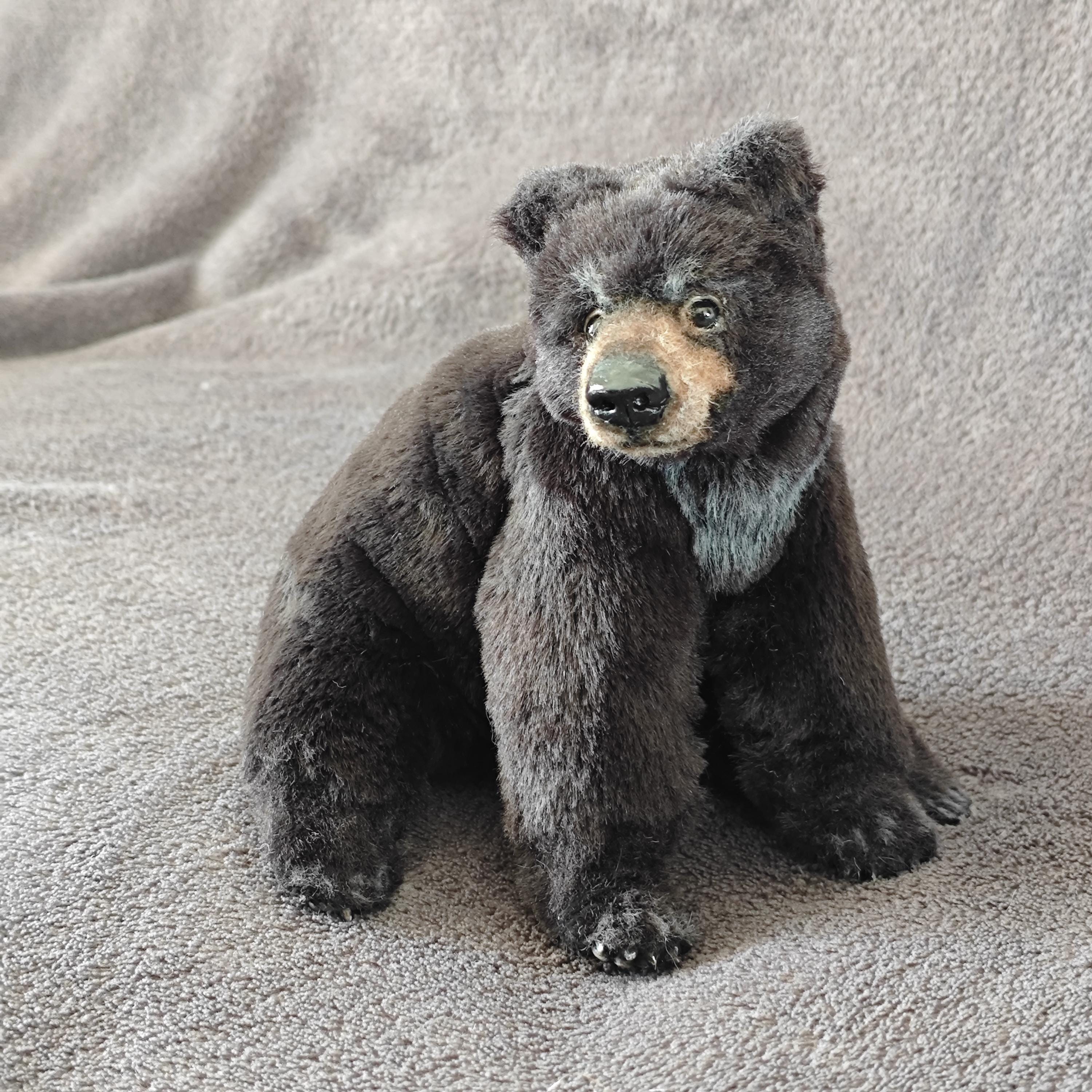 Black Teddy Bear, Realistic Bear Art Doll Animal - Etsy