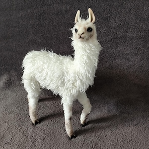 Flauschiges Lama naturgetreu,Realistisches Tier OOAK Geschöpf