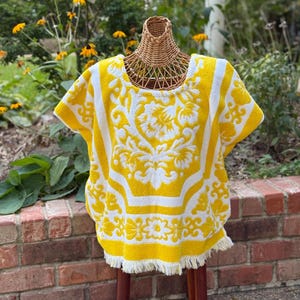 Upcycled Vintage Towel Top | Handmade Midriff Top | Beach | Pool Cover | Fashion Top | Bohemian | 1970s | Flower Power