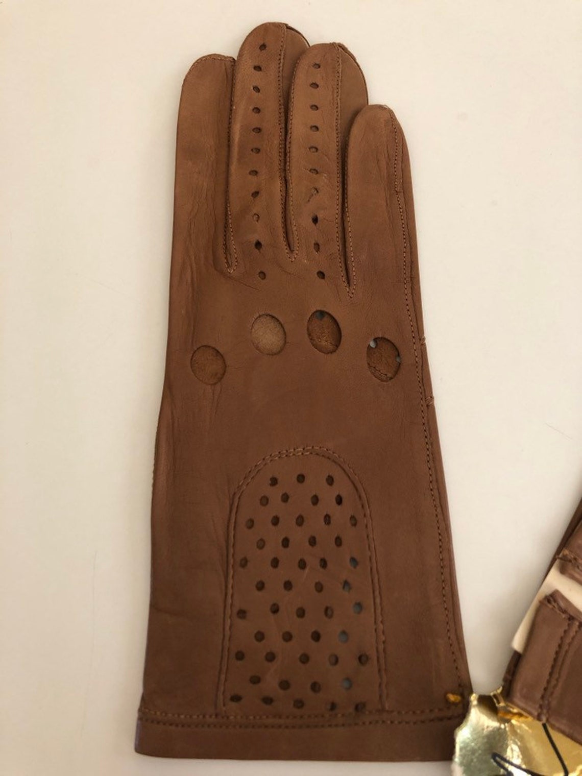 Vintage Brown Leather Driving Gloves Never Used French Glove Etsy