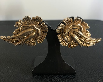 Vintage Bronze-Colored Earrings from the Paris Opera