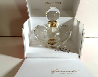 Nina Ricci Lalique Farouche Crystal Bottle Signed Box 1974s