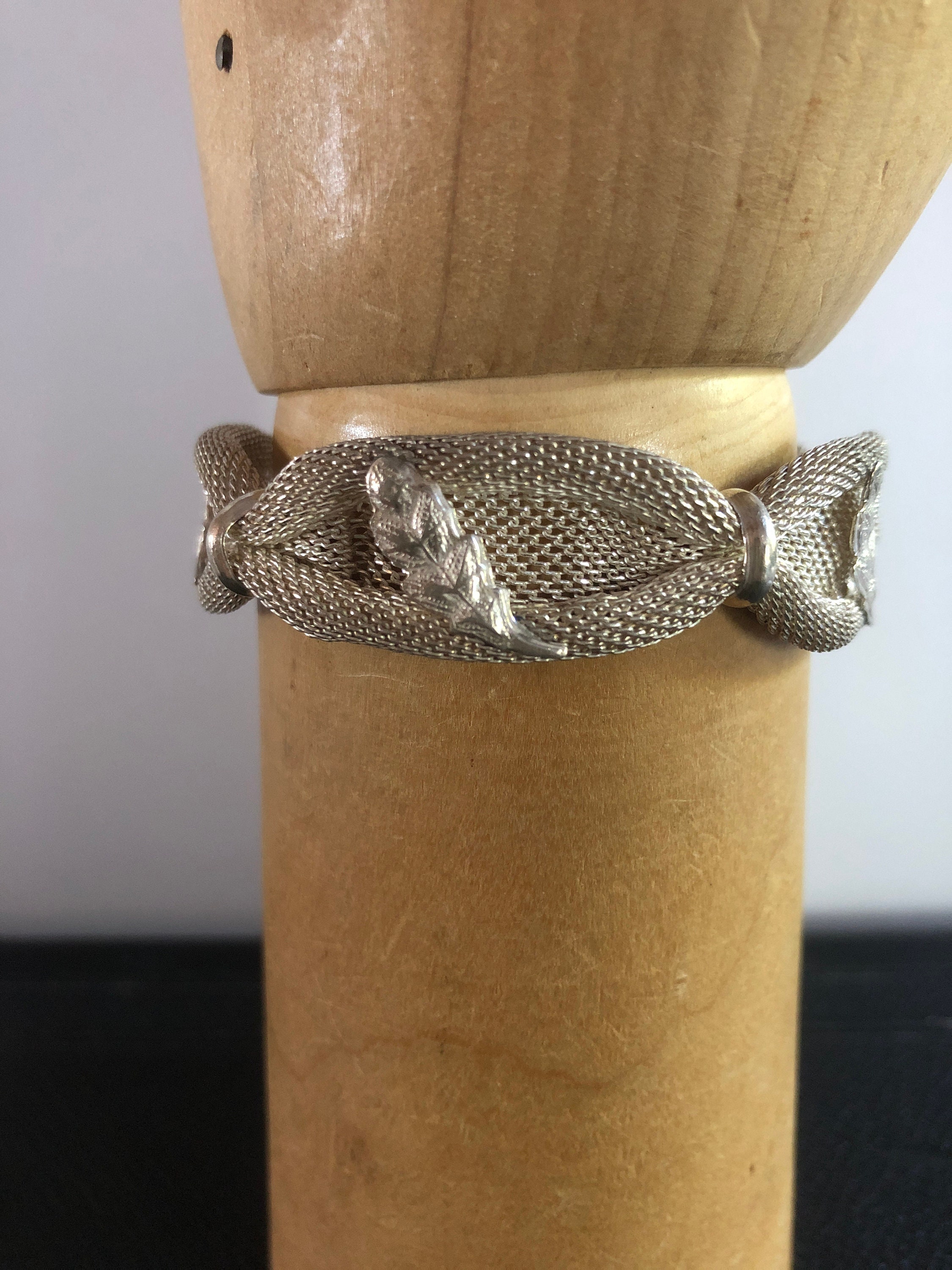 Bracelet Rigide En Argent 925/1000 - Déco Cannelure Relief, Poinçonné, Occasion