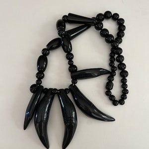 Angela Caputi Style Black Resin Beads Necklace 2000s