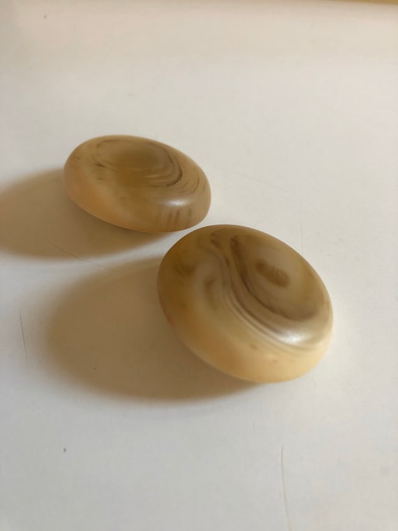 Vintage massive marbled bakelite earrings round m… - image 6