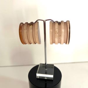 Lucite Plexi Half-Moon Fluted Earrings, 1980s