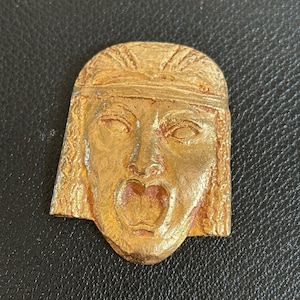 Broche Ancienne Fernand PY - Bronze Doré, Signée, Vintage