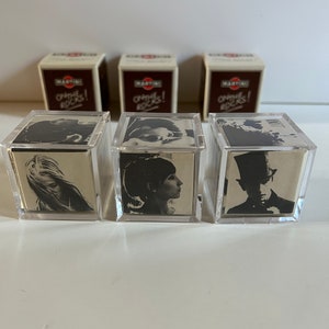 Photo Holder Cube Acrylic Photo Holder BLK Mini Decoration 1970s Never used