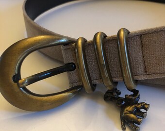 80s Gold Elephant Belt Black Cord Belt Carolyn Tanner - Etsy display picture 1