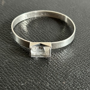 Bengt Hallberg Swedesign Modernist Bracelet 925 Silver Rock Crystal 70s Scandinavian Jewelry