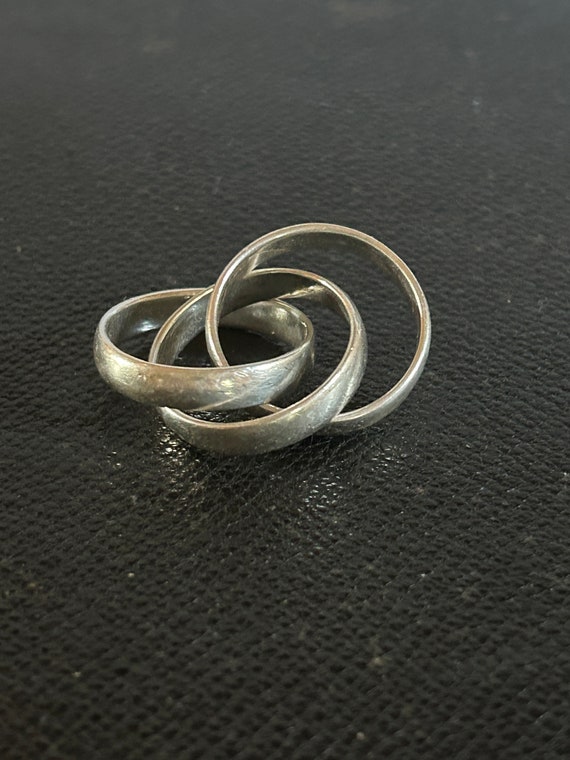 Bague Trio 3 Anneaux Larges Argent Massif Poincon 925 Unisexe Etsy France
