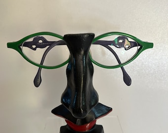 Anne et Valentin Zweifarbiges Brillengestell in Grün und Lavendelblau aus den ersten Kollektionen der 80er und 90er Jahre