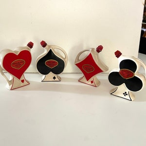 4 Bouteilles de Liqueur Anciennes Jeu de Cartes pour Benoît Serres Toulouse