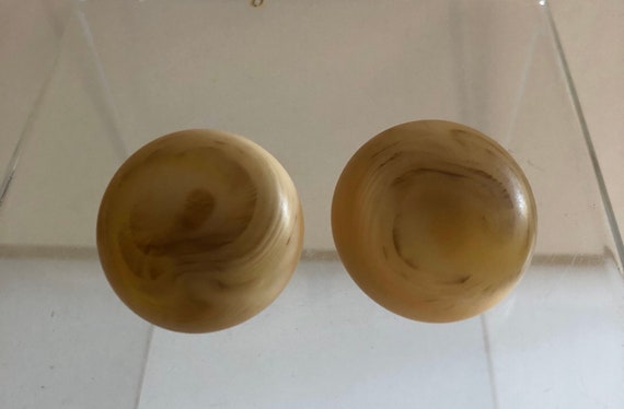 Vintage massive marbled bakelite earrings round m… - image 2