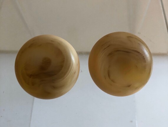 Vintage massive marbled bakelite earrings round m… - image 7