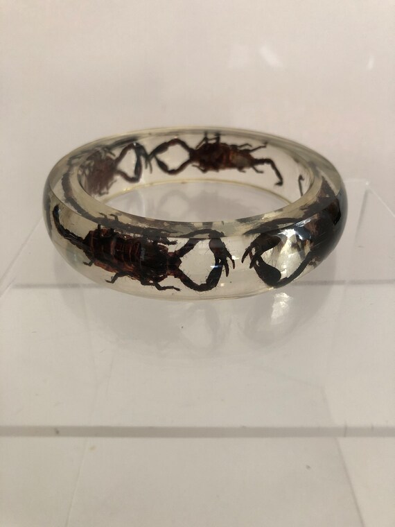 Vintage Plexiglass Bracelet Inclusions Scorpions Etsy
