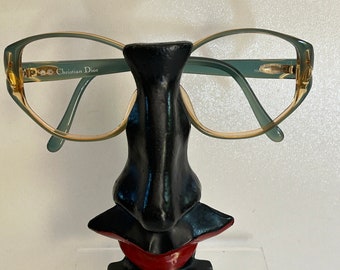 Christian Dior 80s Two-Tone Green and Gold Glasses Frame