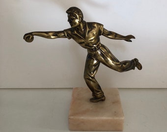 ik wil Ham uitlokken Vintage jaren '50 bronzen petanque trofee - Etsy Nederland