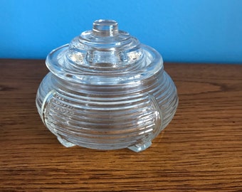 Vintage Art Deco Glass Powder Jar 1920s