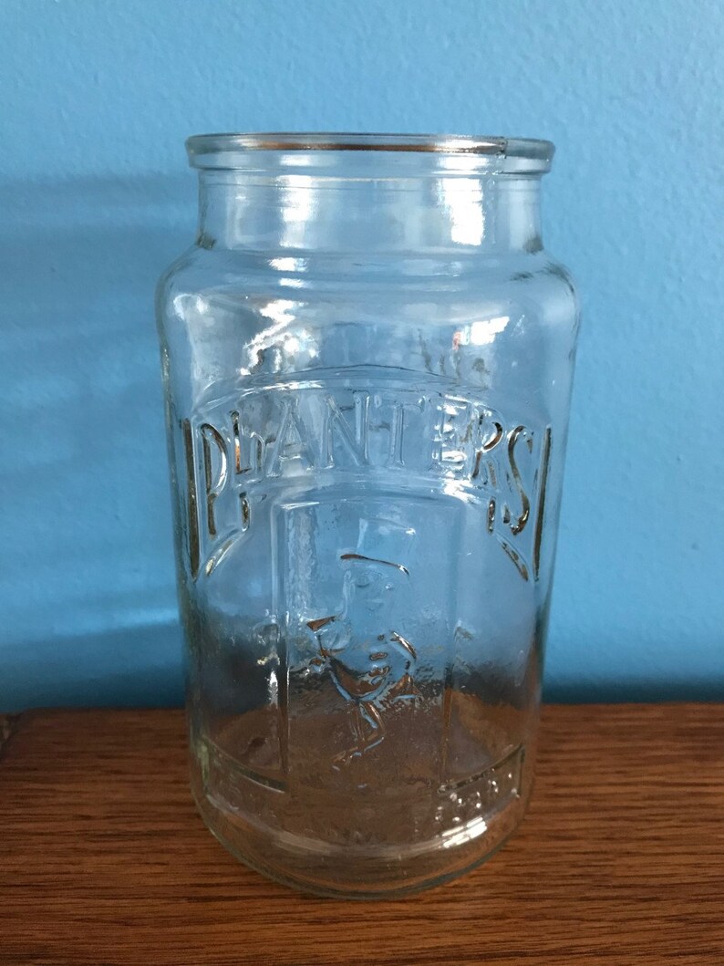 Planters Peanuts 75th Anniversary Clear Glass Jar 1981 Etsy