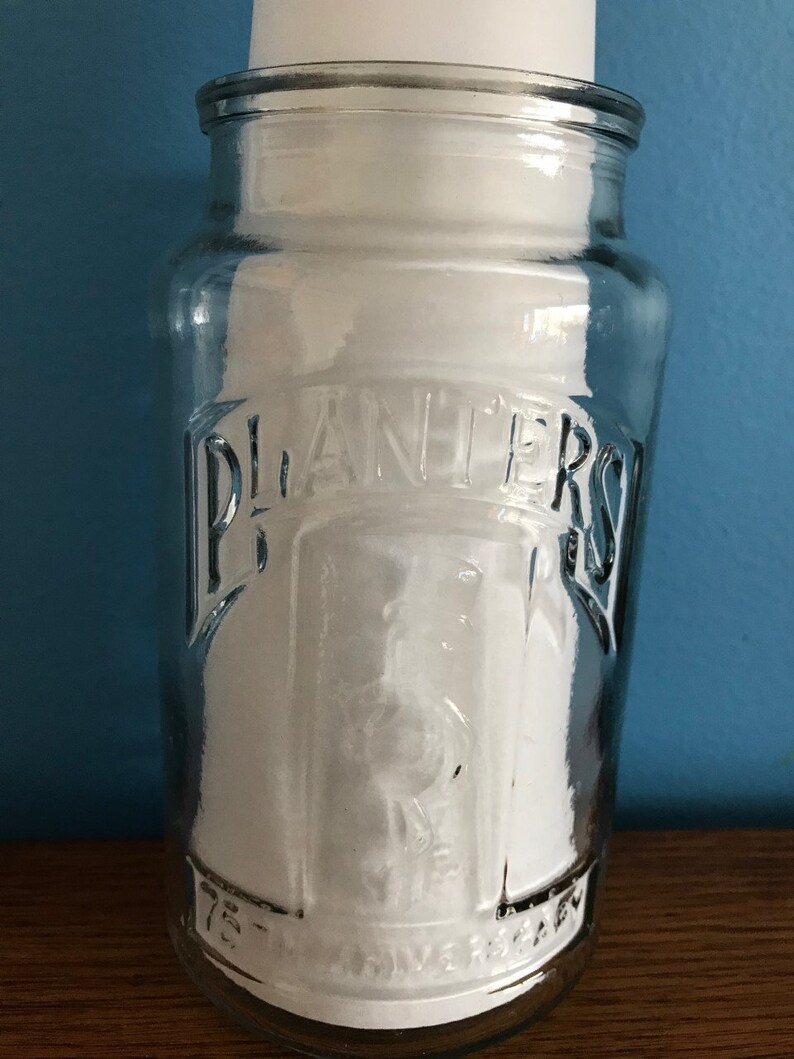 Planters Peanuts 75th Anniversary Clear Glass Jar 1981 Etsy