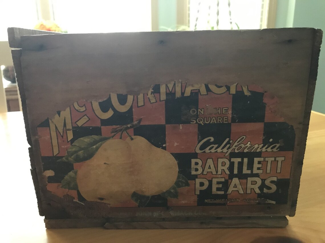 Mccormack Calf. Bartlett Pear Wood Crate Etsy