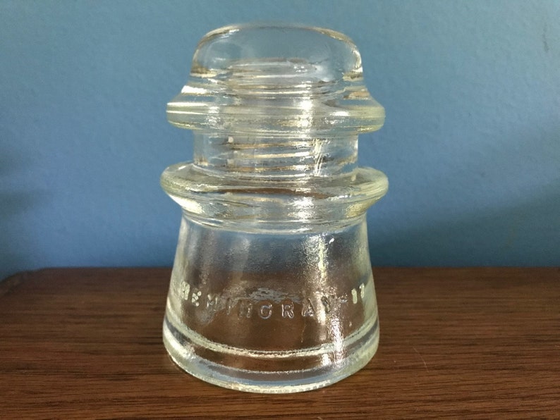 Hemingray17 Clear Glass Insulator Etsy