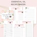 Essential Oil Recipe Binder, Blank Recipe Book, Printable Essential Oil Recipe Planner, Planner Printable, Binder 