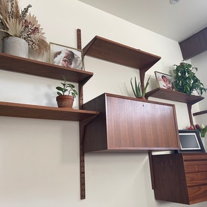 Mid Century Modern Walnut Wall Unit by Poul Cadovius