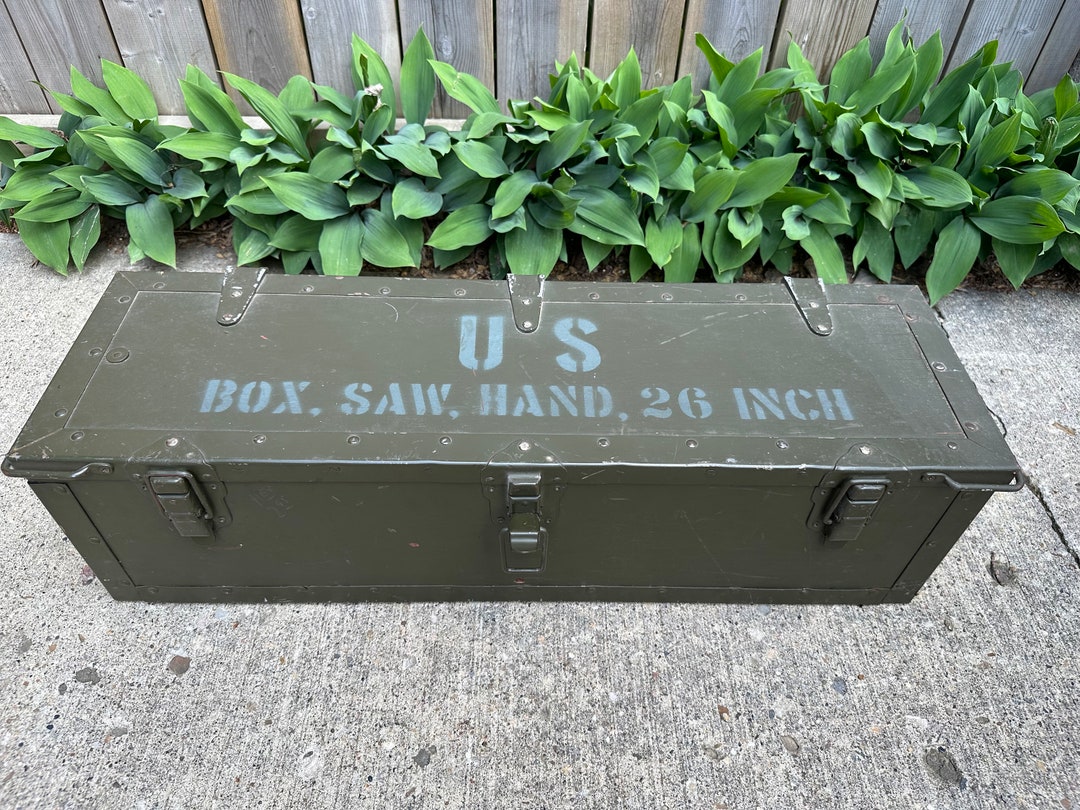 Vintage 60s Large Military Wood Storage Box US - Etsy